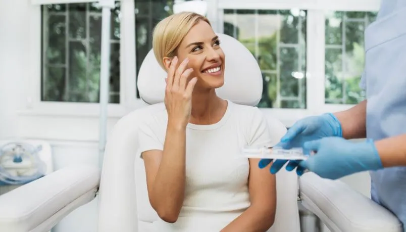 A Beautiful Young Lady Is Excited For Her Dental Treatments